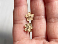 hammered gold and diamond flower earring