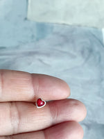 ruby red heart screw ball back piercing