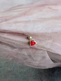 ruby red heart screw ball back piercing