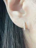 dainty pearl huggie hoop earrings