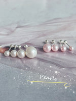 pink & white pearl screw ball back piercing