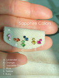 natural rainbow & solid sapphire pave 14k solid gold huggie hoop