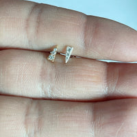 tiny pave triangle cz  piercing
