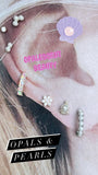 dainty pearl huggie hoop earrings