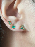 green emerald 8 prong screw back piercing
