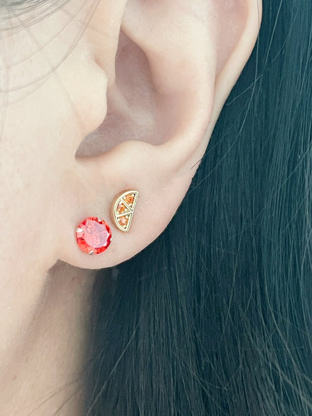 orange slice gold 925 ear piercing