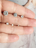 white diamond cz screw ball back piercing