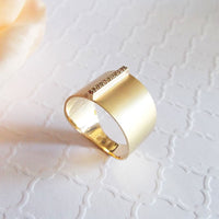 pave diamond bar solid gold wide statement ring