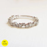 cluster white diamond 3/4 eternity stacking band