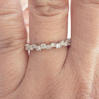cluster white diamond 3/4 eternity stacking band